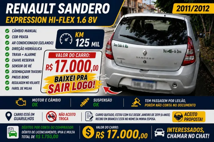 Renault Sandero Expression Hi-flex 1.6 8V 5P 2012