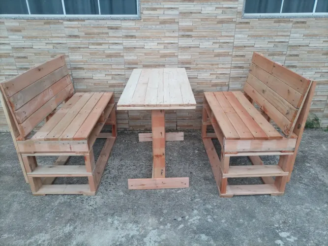 Conjunto sofá de pallet