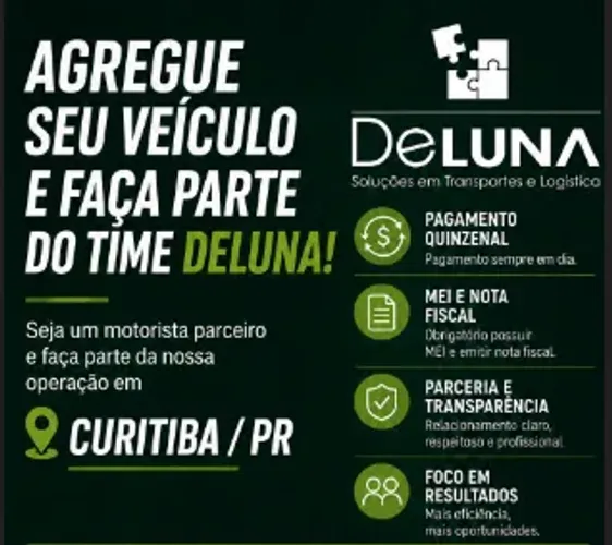 MOTORISTA PARCEIRO COM VEÍCULO PRÓPRIO - CURITIBA E REGIÃO