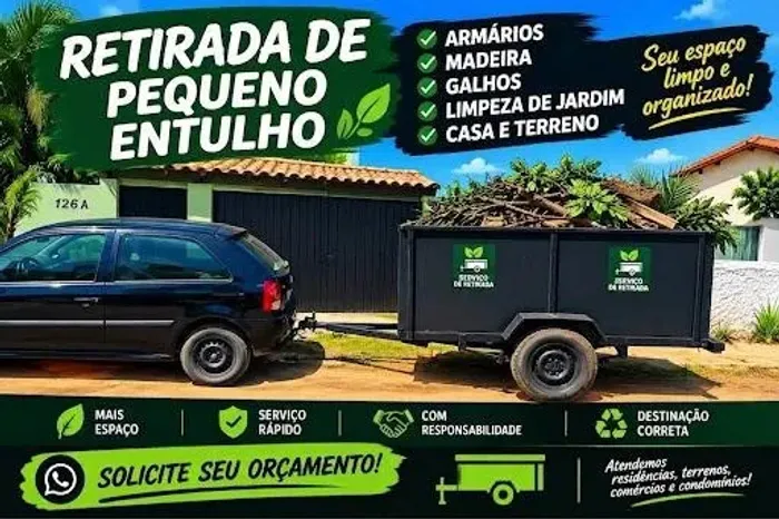 Retirada de Entulho, Móveis Velhos e Limpeza de Lotes