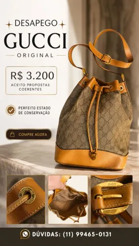 Bolsa Gucci Bucket GG Canvas vintage