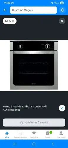 Forno de embutir a gás eletrolux