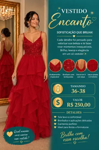 VERTIDO ENCANTO VERMELHO