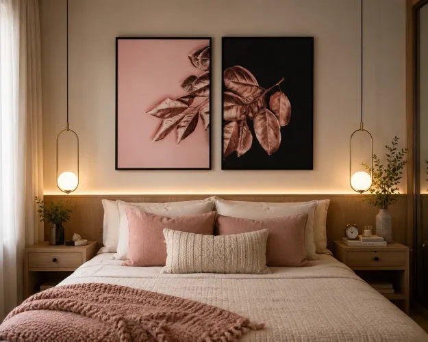 Conjunto com 2 Quadros com moldura - 52x72 cm