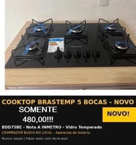 COOKTOP BRASTEMP 5 BOCAS - NOVO LACRADO - SOMENTE 480,00!!!!