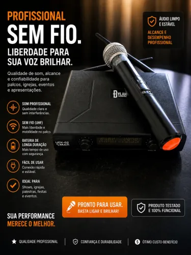 Microfone sem Fio Dylan UDX-02