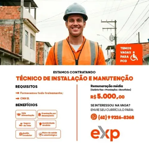 TÉCNICO DE INSTALAÇÃO E MANUTENÇÃO - ABADIANIA - GO