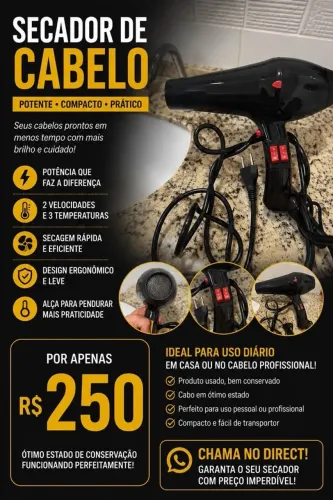 ? SECADOR DE CABELO PROFISSIONAL ?