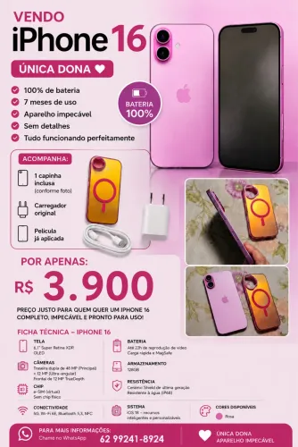 iPhone 16 rosa 