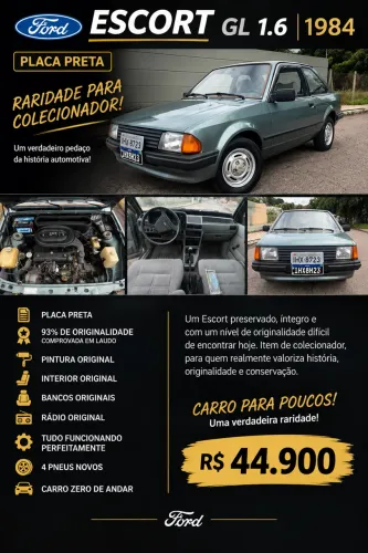 Ford Escort GL 1.6i / 1.6 (álcool) 1985