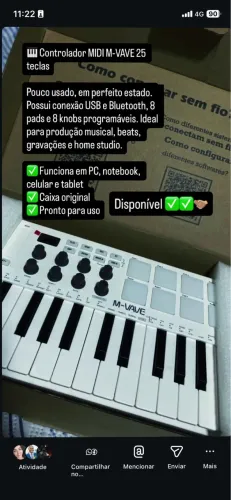 Teclado controlador mídi