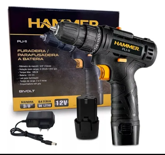  Parafusadeira Hammer 12 volts 