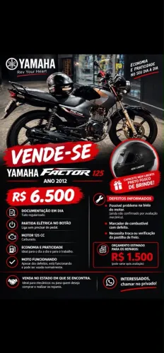 Yamaha Factor 125 ano 2012