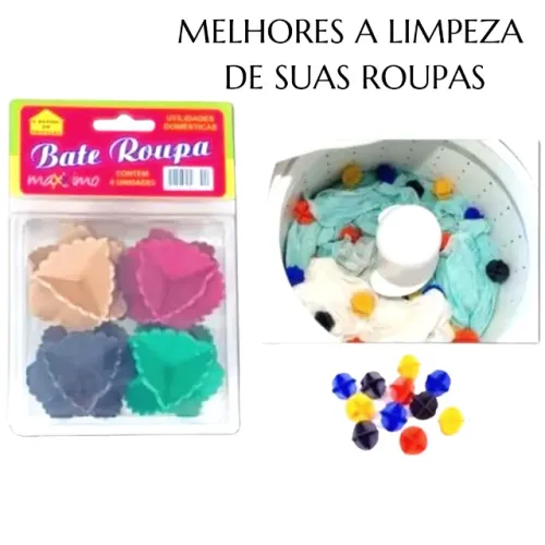 Bolinha para Lavar Roupas na Maquina de Lavar Kit 4 Esferas _ CS368