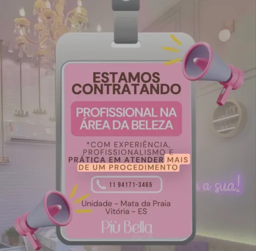 VAGA - ÁREA DA BELEZA | PIÙ BELLA 