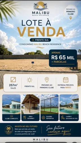 Repasse lote no condomínio Malibu (pé na areia) - Barra dos Coqueiros/SE