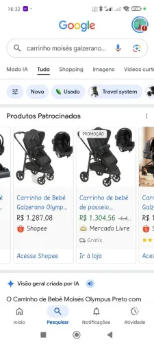Carrinho de bebê+ bebê conforto 