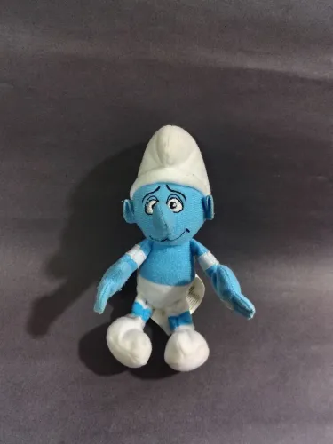 Boneco colecionavel pelúcia Smurf Zangado 13cm