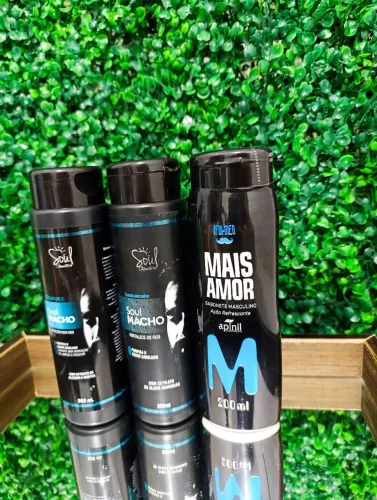 Kit auto cuidado masculino, shampoo, condicionador, sabonete líquido 