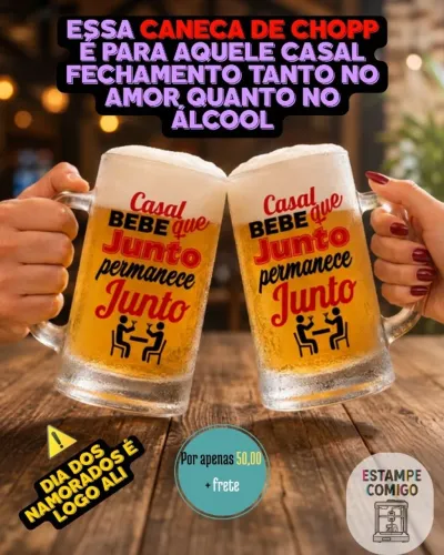 caneca de chopp personalizada - dia dos namorados