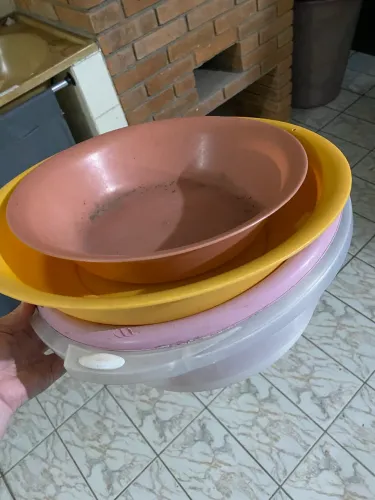 Lote Utensílios Domésticos Bacias de Plástico e Organizadores de Talher