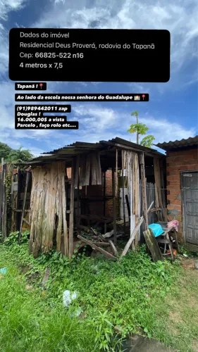 Terreno barato Tapanã ! Frente cond rio Volga ! 8k entrada parcela de 1.000