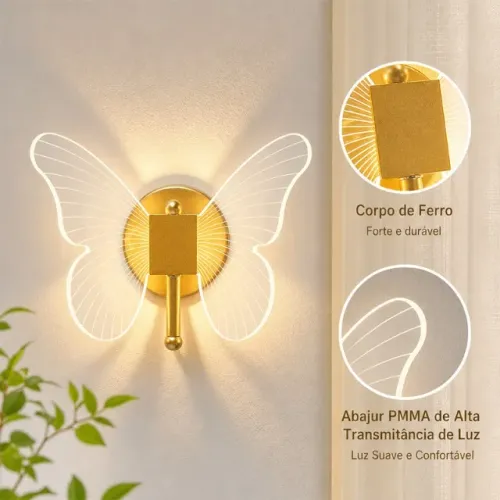 Abajur de LED Borboleta 