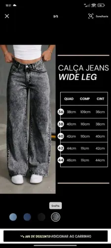 Calça wide leg nova n38