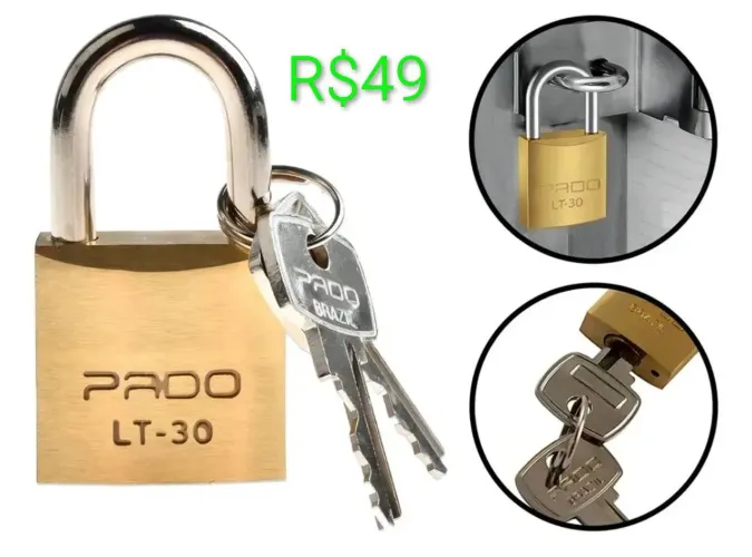 Cadeado Pado 30 mm com 2 chaves Novo