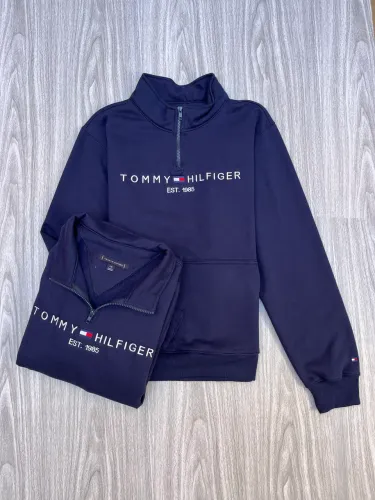 Quarter Ziper Tommy Azul marinho