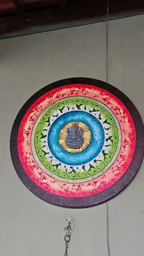 Mandala indiana Ganesha em madeira