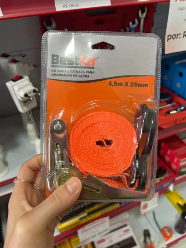 Cinta para Carga com Catraca com 4,5m X 25,4mm até 120kg