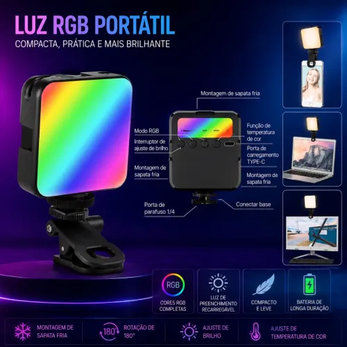 Luz RGB portátil