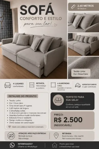 Sofá com design moderno!