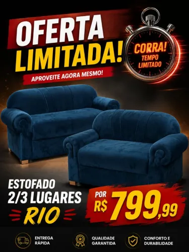 Sofá 2/3 lugares promocional 