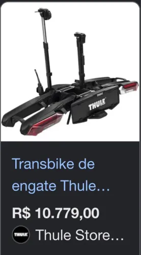 SUPORTE TRANSEIRO THULE ANO 2024 PARA 2 BICICLETAS