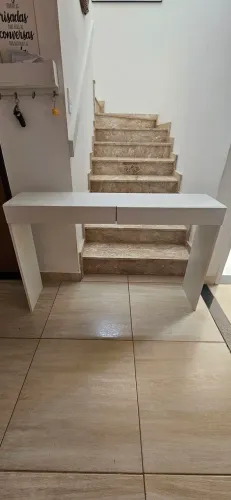 Mesa aparador multiuso 100% MDF branco 120x29x78