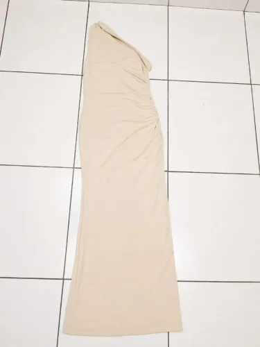 Vestido Longo Bege/Nude | Elegante | TAM P & M