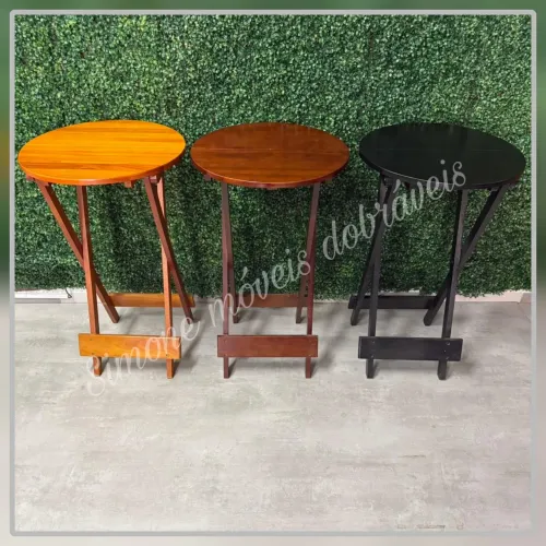 Mesa Bistrô alta dobrável madeira 
