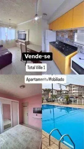 Vendo Um Apto no Condomínio Total Ville 1 Mobiliado R$180mil