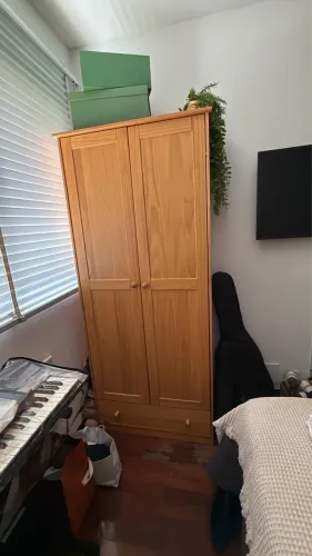 Armário guarda-roupa 2 portas 1 gaveta tok stok