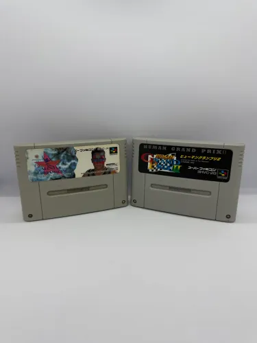 Lote com 2 Jogos Originais Super Famicom - Human Grand Prix II e All Star Dream Slam II