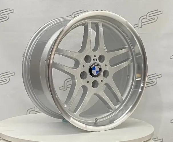 Jogo de Roda Bmw M5 Style 37  E34 Prata 5x120 - 18x8 e 18x9,5 Offset 13 e 25