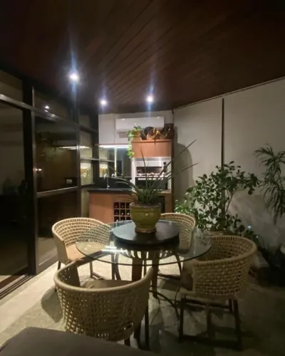 CONJUNTO MESA TURIM + 4 CADEIRAS DE CORDA NÁUTICA