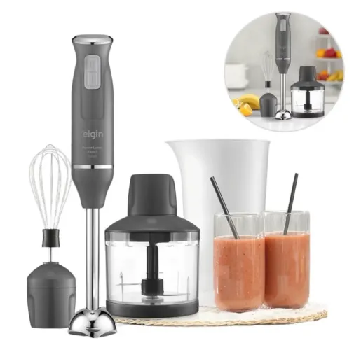 Mixer 3 em 1 Power Inox Lunar Elgin 600W Processador.
