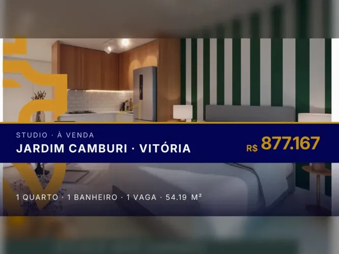 Studio Moderno em Jardim Camburi: Conforto e Praticidade no ARIAH Residencial
