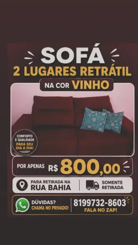 Sofa retrátil vinho