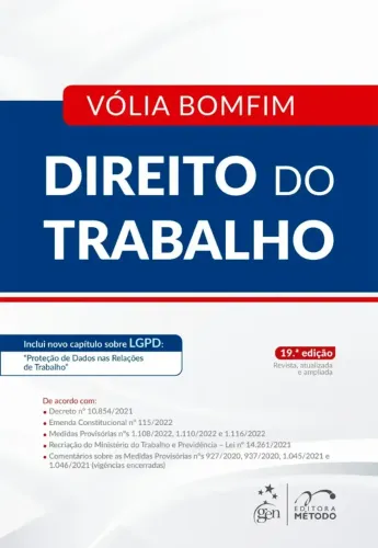 Livro Direito do trabalho, de Bomfim, Vólia. Editora Método, capa mole (2022)