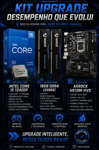 KIT UPGRADE - INTEL CORE i5 12400F + 16GB + H610M