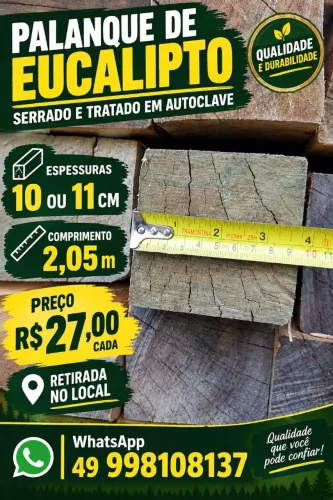 Vende se palanques de eucalipto tratado